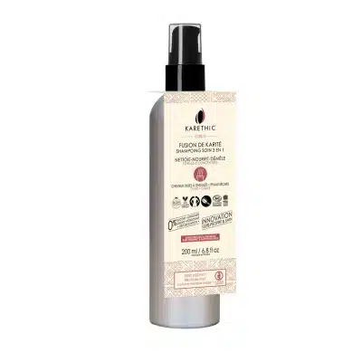 shampoing soin 3 en 1 bio cheveux lisses à ondulés peaux sèches fusion de karité 200 ml